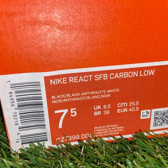 Nike React SFB Carbon Low Black Anthracite Boots CZ7399-001 Men 7.5 Women 9 NEW main image 6